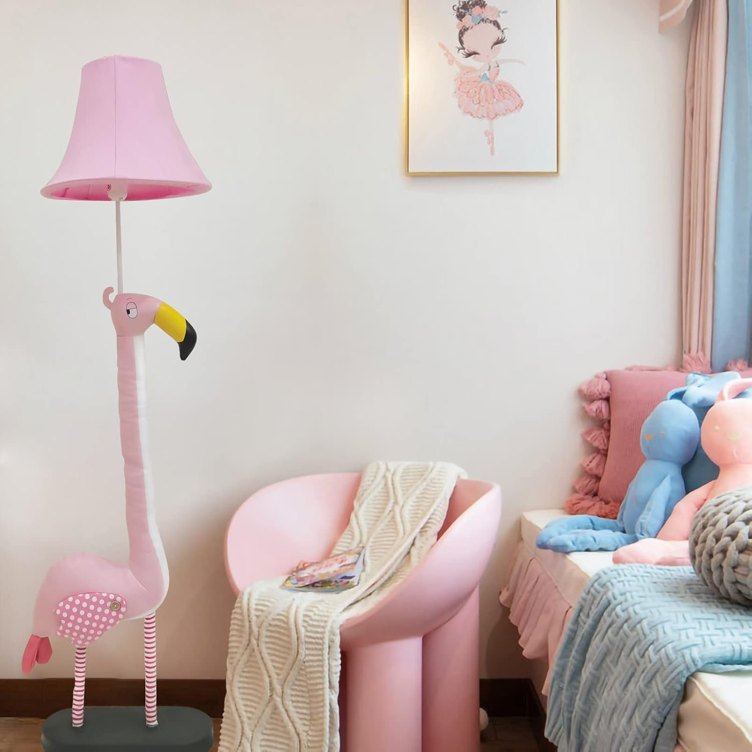 Sunside Sails 51" Adjustable Flamingo Floor Lamp For Kids Bedroom, Hand ...